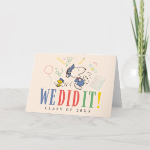 Peanuts Snoopy Woodstock We Did It Graduation Cap Card