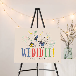 Peanuts Snoopy Woodstock We Did It Graduation Cap Foam Board