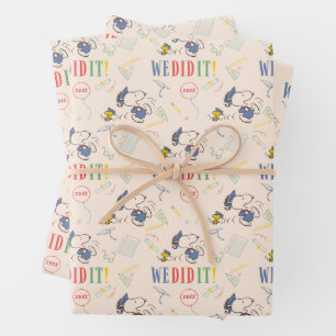 Peanuts Snoopy Woodstock We Did It Graduation Wrapping Paper Sheets