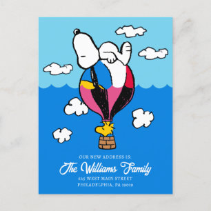 Peanuts Snoopy & Woodstock We Have Moved Postcard