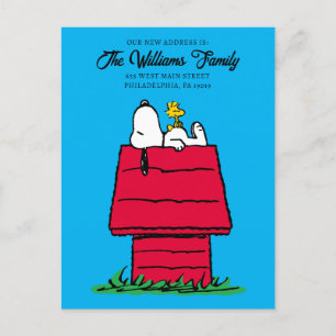 Peanuts Snoopy & Woodstock We Have Moved Postcard