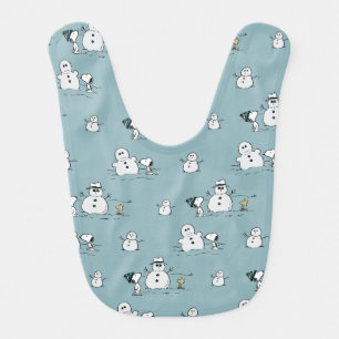 Peanuts Snoopy & Woodstock Winter Break Pattern Baby Bib