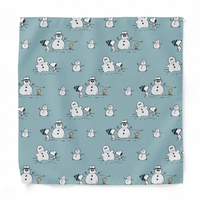 Peanuts | Snoopy & Woodstock Winter Break Pattern Bandana (Front)