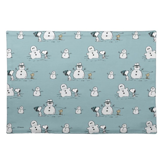 Peanuts | Snoopy & Woodstock Winter Break Pattern Cloth Placemat (Front)