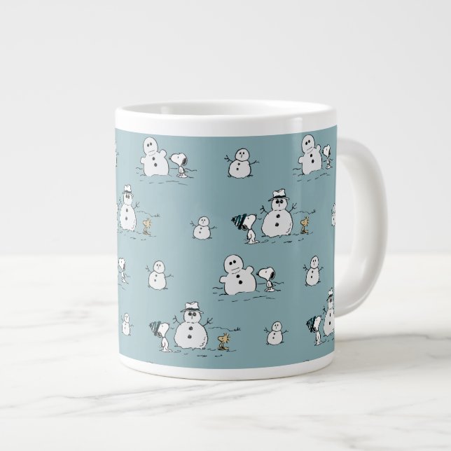 Peanuts | Snoopy & Woodstock Winter Break Pattern Giant Coffee Mug (Front Right)