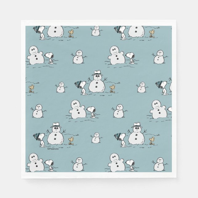 Peanuts | Snoopy & Woodstock Winter Break Pattern Napkins (Front)