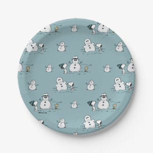 Peanuts   Snoopy & Woodstock Winter Break Pattern Paper Plates