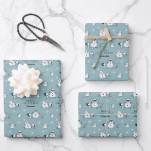 Peanuts   Snoopy & Woodstock Winter Break Pattern Wrapping Paper Sheets