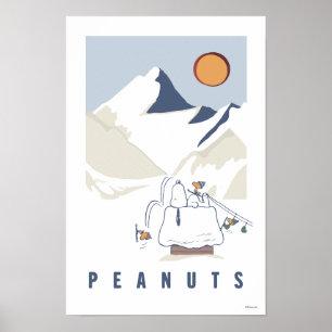 Peanuts Snoopy Woodstock Winter Mountain Poster