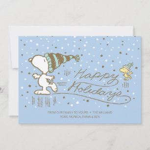 Peanuts   Snoopy & Woodstock Winter Skating Holiday Card