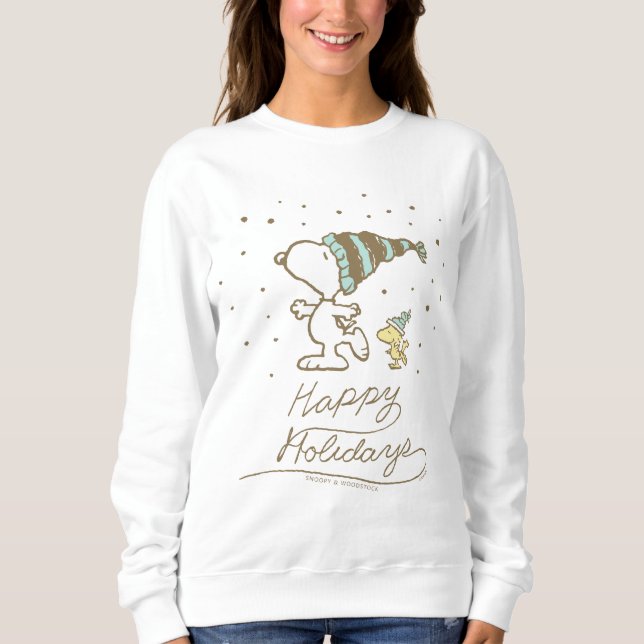 Peanuts | Snoopy & Woodstock Winter Skating Sweatshirt (Front)