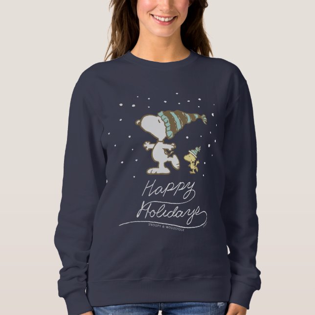 Peanuts | Snoopy & Woodstock Winter Skating Sweatshirt (Front)