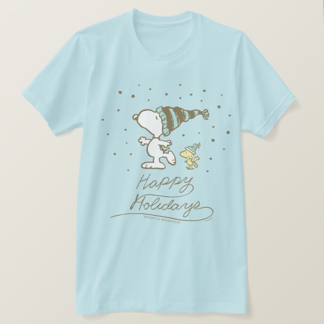 Peanuts | Snoopy & Woodstock Winter Skating T-Shirt (Design Front)