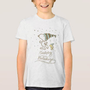 Peanuts Snoopy & Woodstock Winter Skating Tri-Blend Shirt