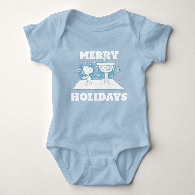 Peanuts | Snoopy & Woodstock Winter Wonderland Baby Bodysuit (Front)