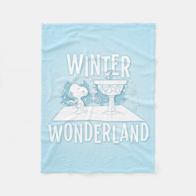 Peanuts | Snoopy & Woodstock Winter Wonderland Fleece Blanket (Front)