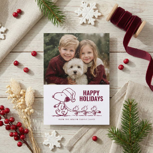 Peanuts Snoopy & Woodstocks Holiday Photo Letterpress Photo Cards
