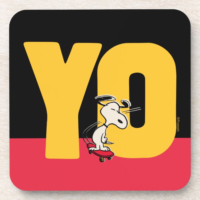 Peanuts | Snoopy YO Skateboard Beverage Coaster (Front)