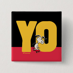 Peanuts Snoopy YO Skateboard Button