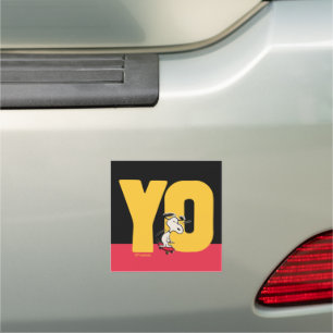 Peanuts Snoopy YO Skateboard Car Magnet