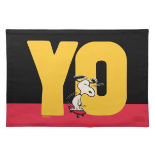 Peanuts   Snoopy YO Skateboard Cloth Placemat