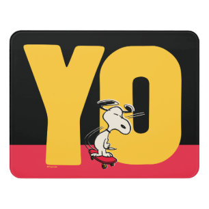 Peanuts Snoopy YO Skateboard Door Sign