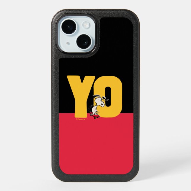 Peanuts | Snoopy YO Skateboard iPhone 15 Case (Back)