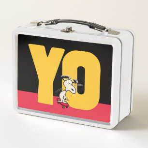 Peanuts   Snoopy YO Skateboard Metal Lunch Box