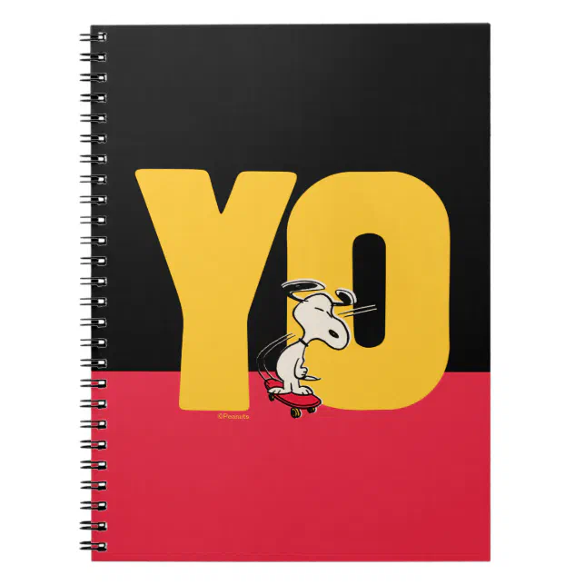 Yo Notebook Peanuts | Snoopy YO Skateboard Notebook | Zazzle