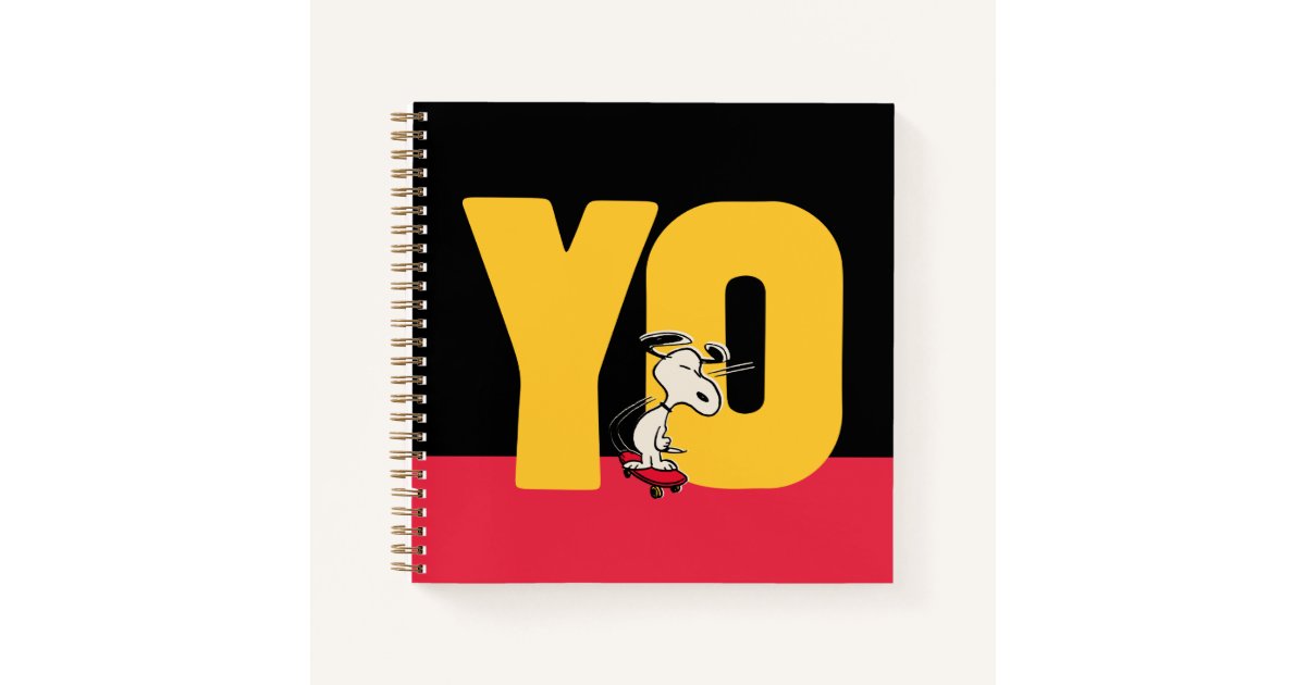 Yo Notebook Peanuts | Snoopy YO Skateboard Notebook | Zazzle