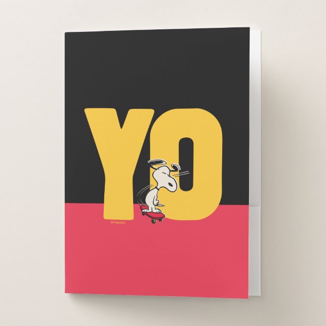 Peanuts | Snoopy YO Skateboard Pocket Folder (Front)