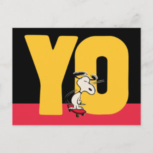 Peanuts Snoopy YO Skateboard Postcard