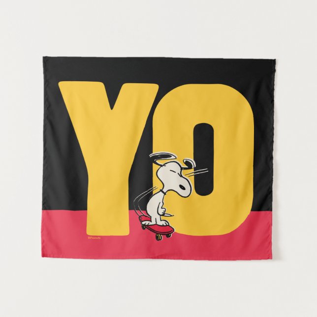 Peanuts | Snoopy YO Skateboard Tapestry (Front (Horizontal))