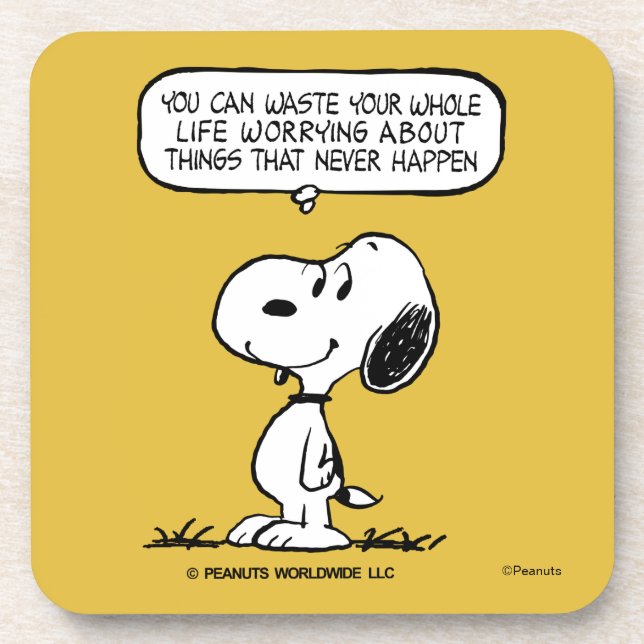 Peanuts | Snoopy You Can't Waist Your Whole Life Beverage Coaster (Front)