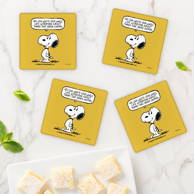 Peanuts | Snoopy You Can't Waist Your Whole Life Coaster Set (In Situ)