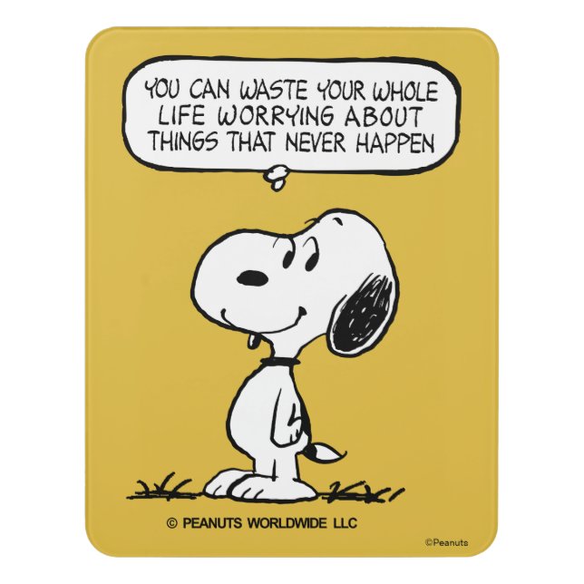 Peanuts | Snoopy You Can't Waist Your Whole Life Door Sign (Contemporary Vert)