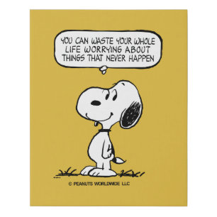 Peanuts   Snoopy You Can't Waist Your Whole Life Faux Canvas Print