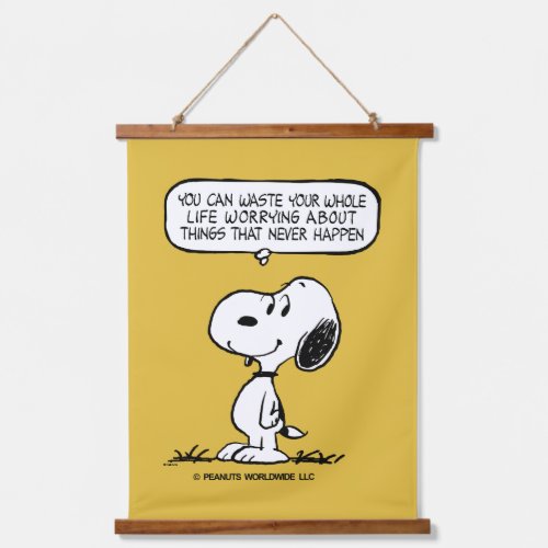 Peanuts  Snoopy You Cant Waist Your Whole Life Hanging Tapestry