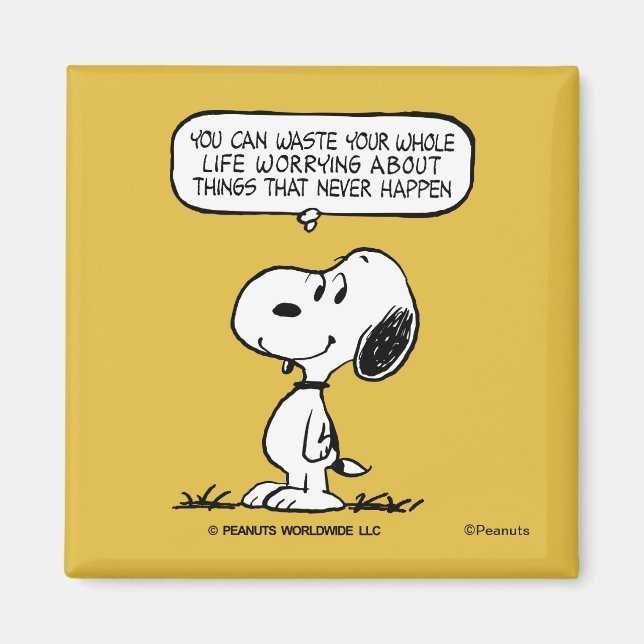 Peanuts | Snoopy You Can't Waist Your Whole Life Magnet (Front)