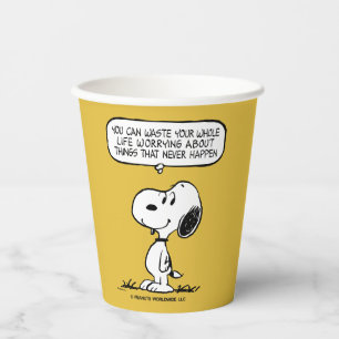 Peanuts   Snoopy You Can't Waist Your Whole Life Paper Cups