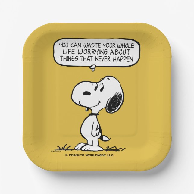 Peanuts | Snoopy You Can't Waist Your Whole Life Paper Plates (Front)