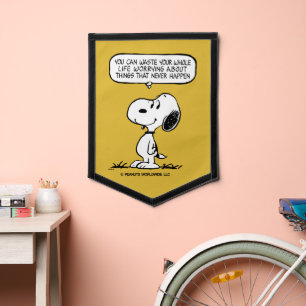 Peanuts Snoopy You Can't Waist Your Whole Life Pennant