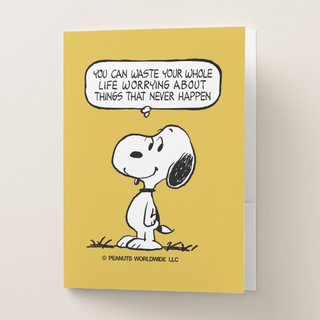 Peanuts | Snoopy You Can't Waist Your Whole Life Pocket Folder (Front)