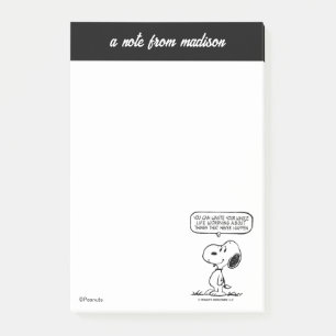 Peanuts Snoopy You Can't Waist Your Whole Life Post-it Notes
