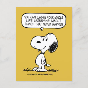 Peanuts Snoopy You Can't Waist Your Whole Life Postcard