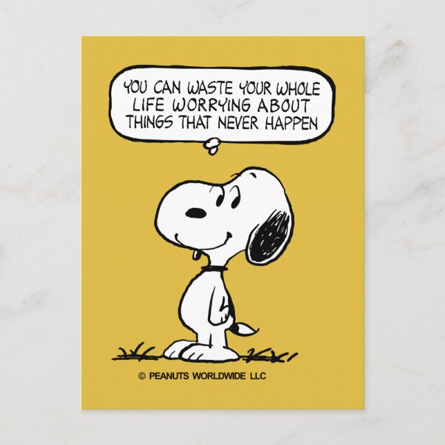 Peanuts | Snoopy You Can't Waist Your Whole Life Postcard (Front)