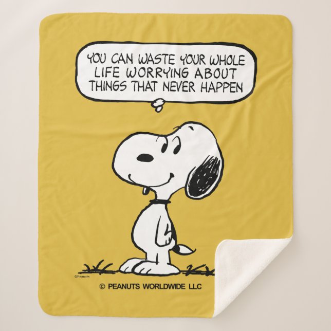 Peanuts | Snoopy You Can't Waist Your Whole Life Sherpa Blanket (Front)