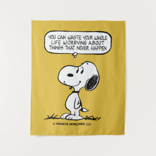 Peanuts Snoopy You Can't Waist Your Whole Life Tapestry