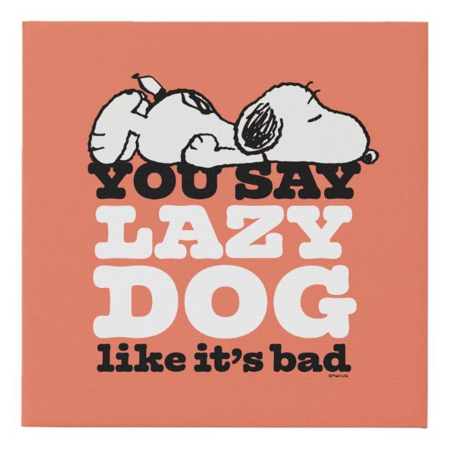 Peanuts | Snoopy You Say Lazy Dog Like It's Bad Faux Canvas Print (Front)