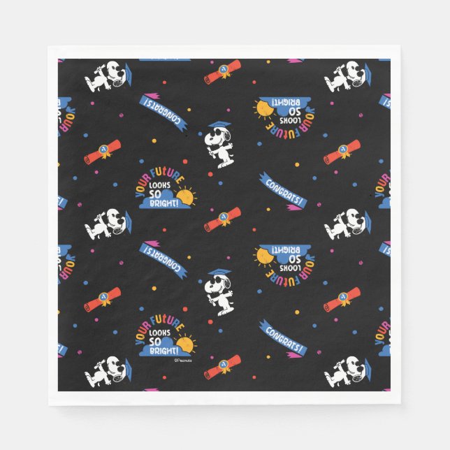 Peanuts Snoopy Your Future Looks Bright Graduation Napkins (Front)